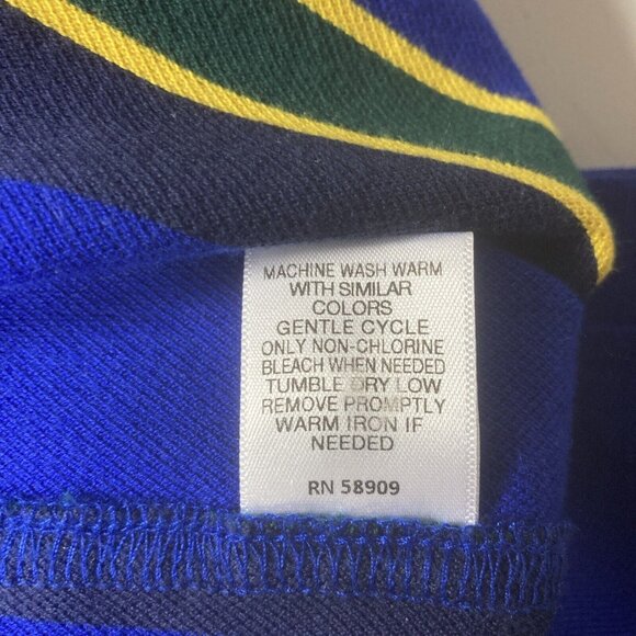 Cremieux Classics Large Polo Mens Shirt Blue Short Sleeves Extra Button - Picture 4 of 10